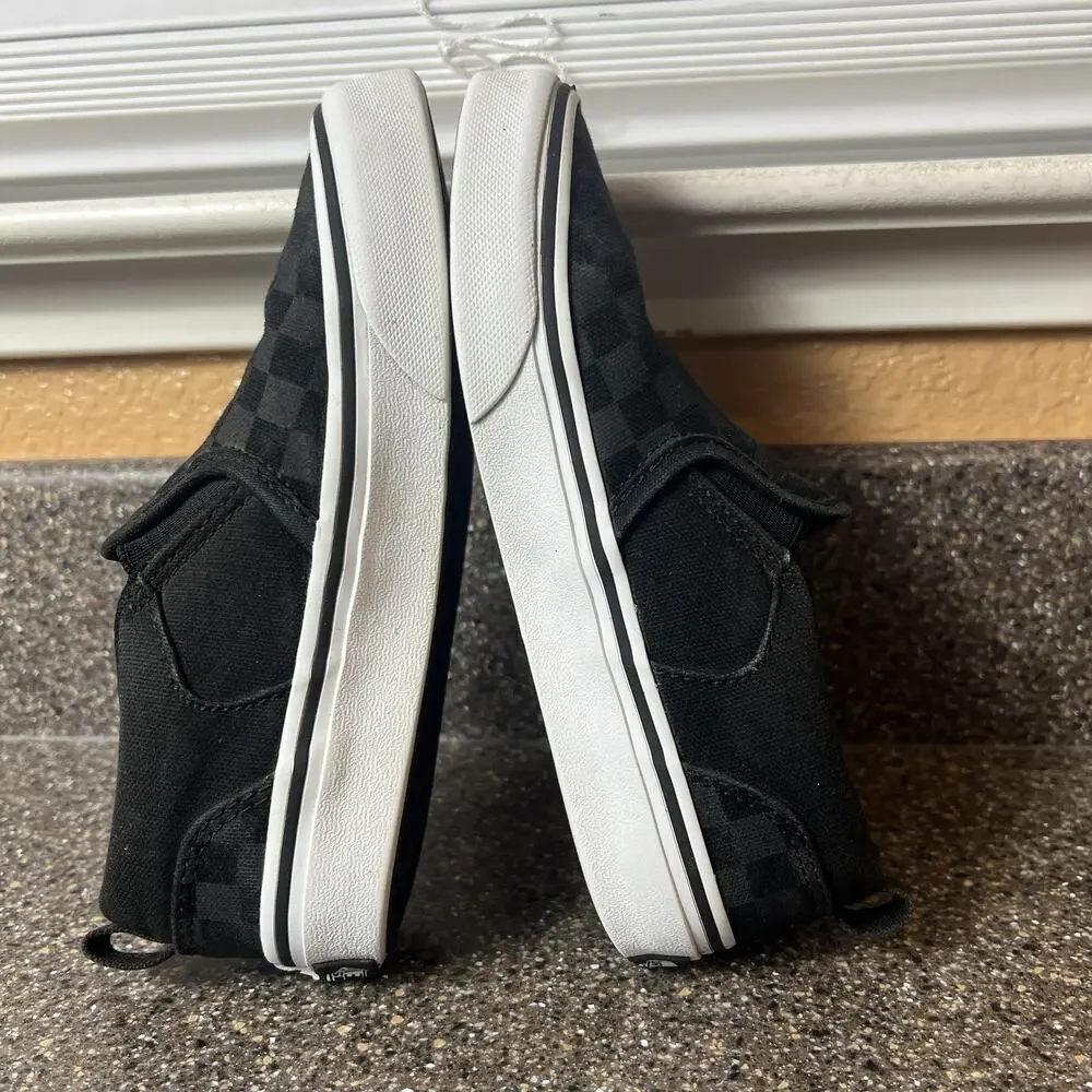 Vans Classic Little Kids 1 Black/GrayCheck Sneakers Shoes Slip On Low Top Padded